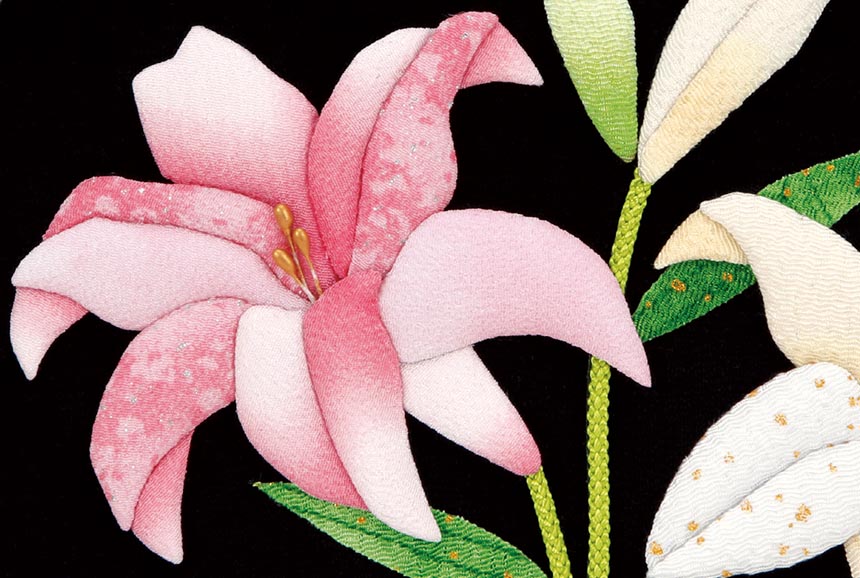 押絵飾り・花歳時記（百合）｜株式会社さくらほりきり