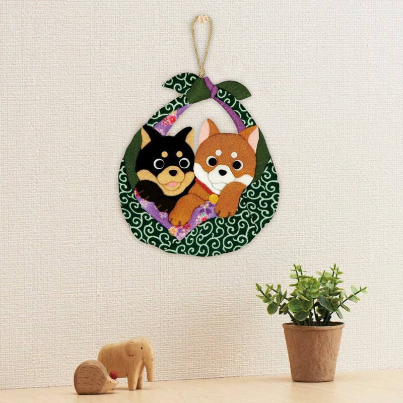 押絵飾り・ふろしき豆柴II｜株式会社さくらほりきり