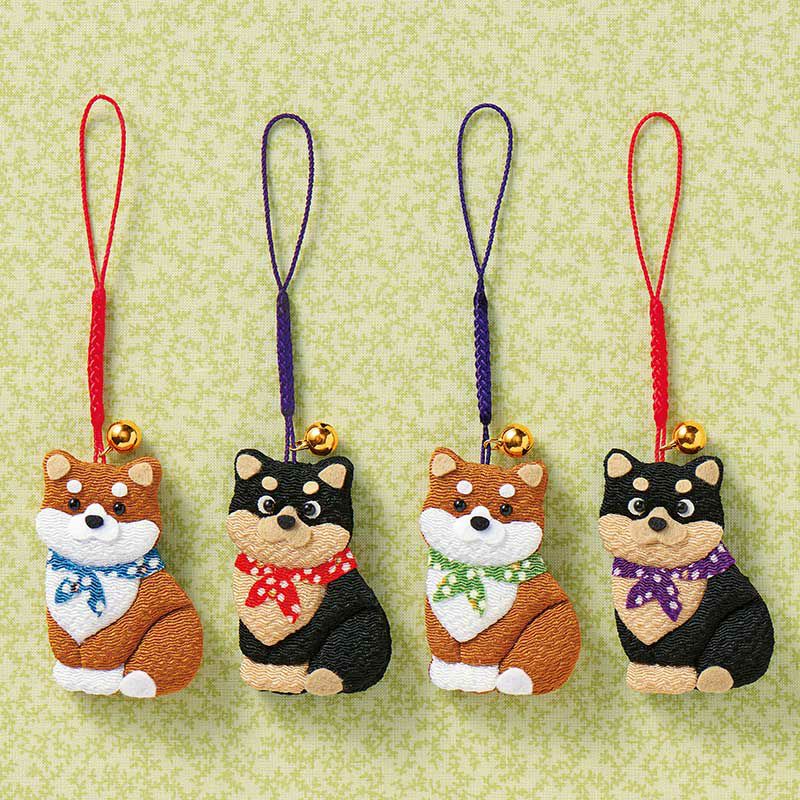 ちりめん根付・ころころ柴犬｜株式会社さくらほりきり