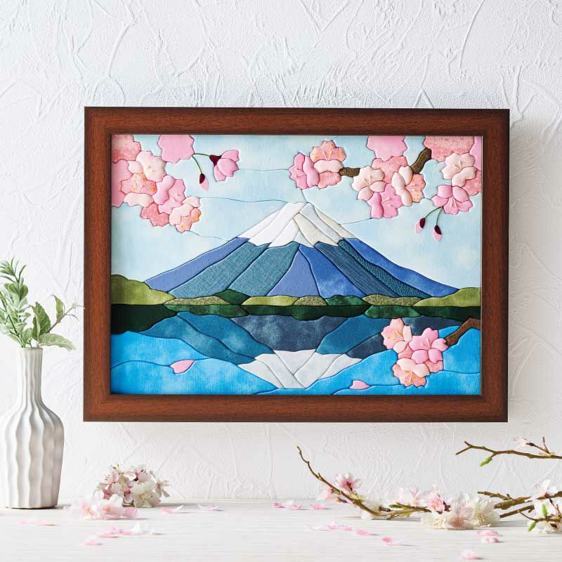 きめこみ特大・鏡富士に桜｜株式会社さくらほりきり