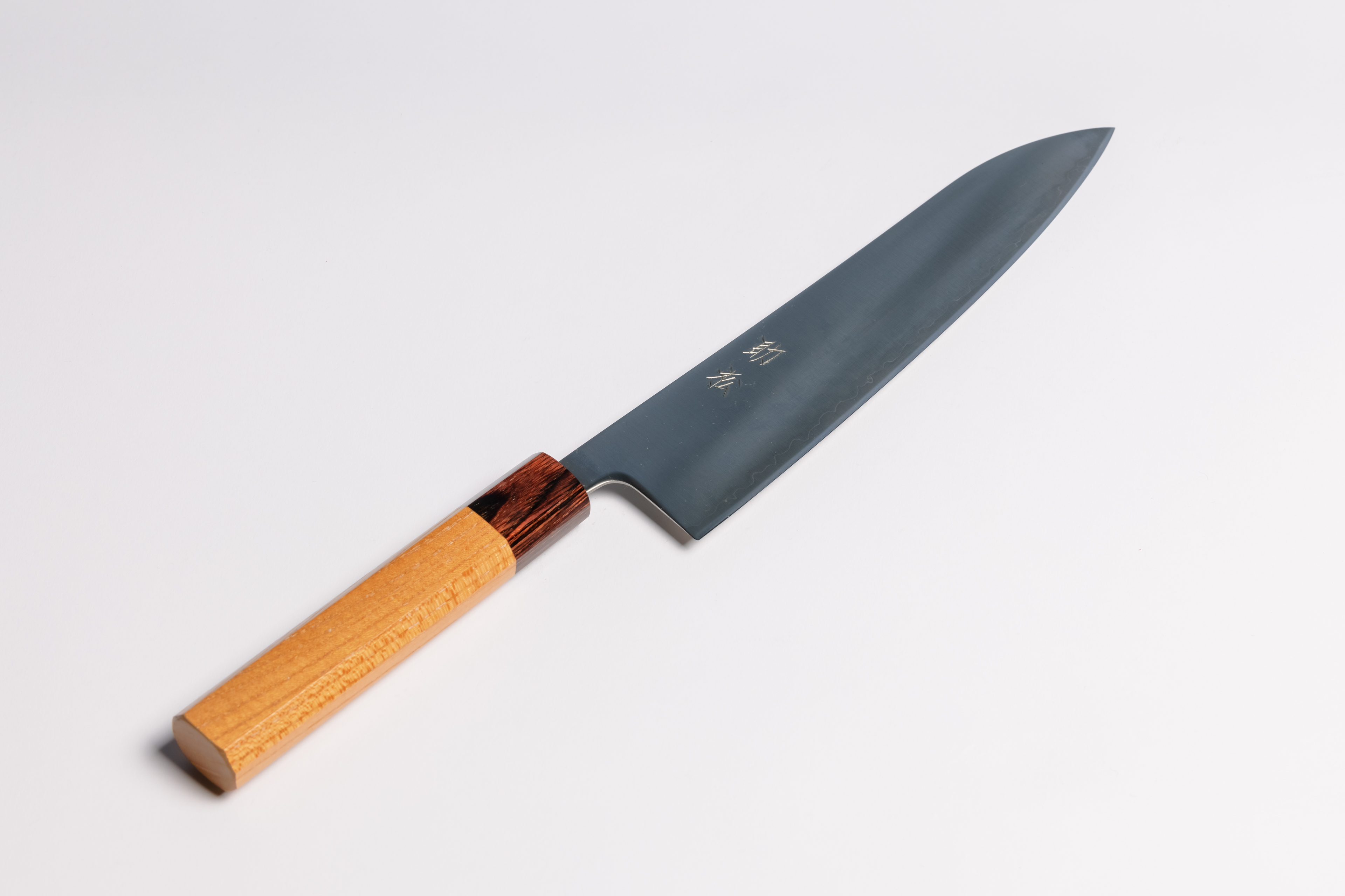 義弘作 和牛刀 本黒 包丁 8寸 青鋼 山脇刃物製作所 黒檀白