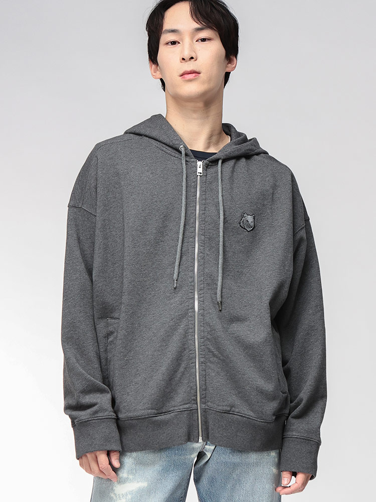 Maison Kitsune (メゾン キツネ) スウェット 刺繍 フルジップ パーカー