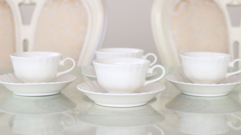 2690円 大特価□白磁□とっても可愛いティーセット | ポーセラーツ白磁
