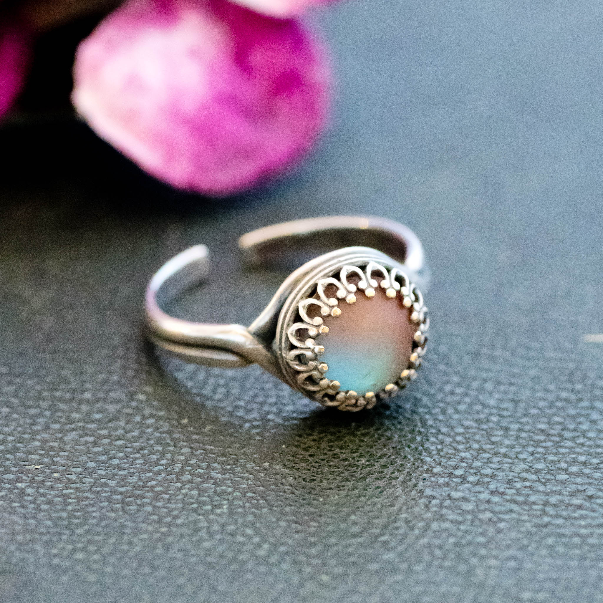 アンティークマットサフィレット シルバーリング ラウンド型