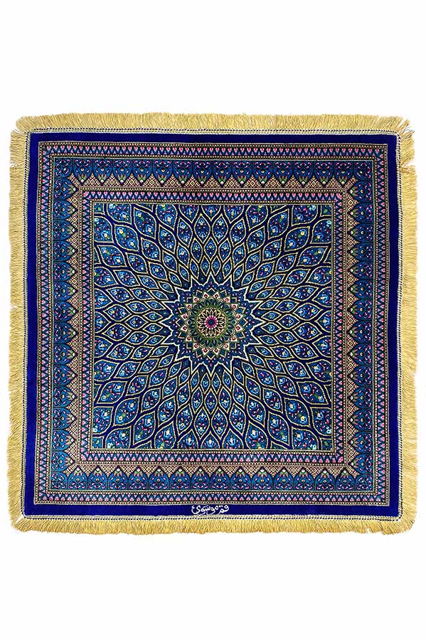 ペルシャ絨毯 クム産 ムサヴィ工房 シルク 約85cm x 85cm｜SATHI RUGS