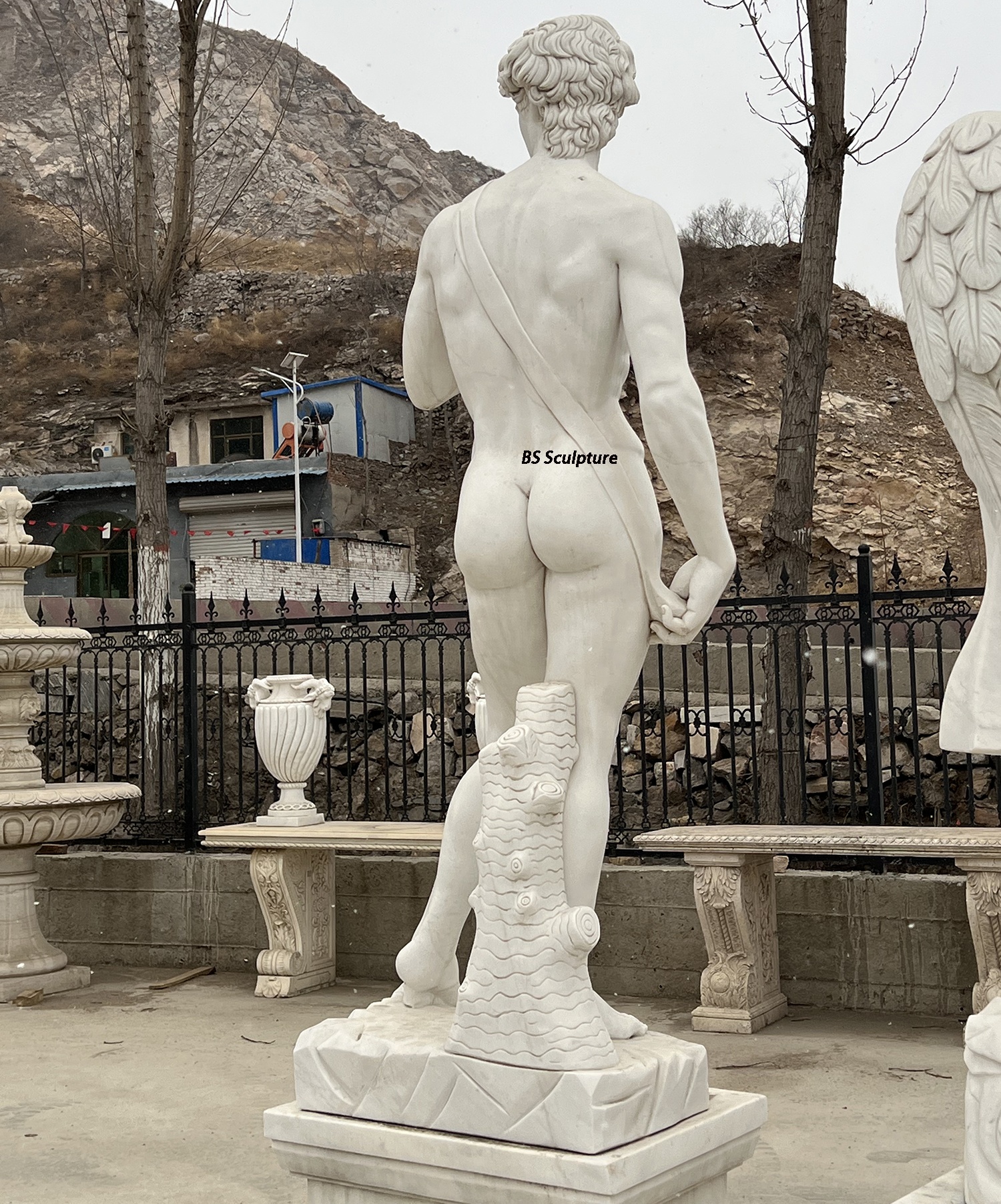 ミケランジェロのダビデ像 大理石製 生活サイズ彫刻 家庭・ホテル用