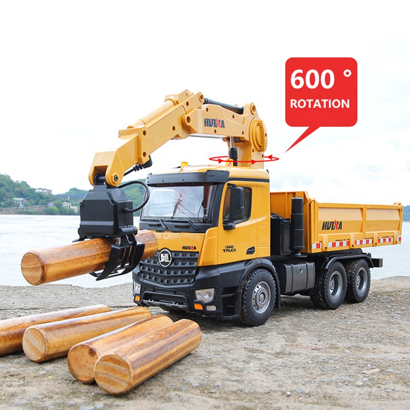 HUINA 1538 1:14 Alloy RC Dump Truck with Timber Grab - Electric