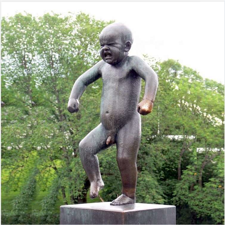 大型ブロンズ裸少年像の彫刻 | カスタムサイズ、デコレーション用