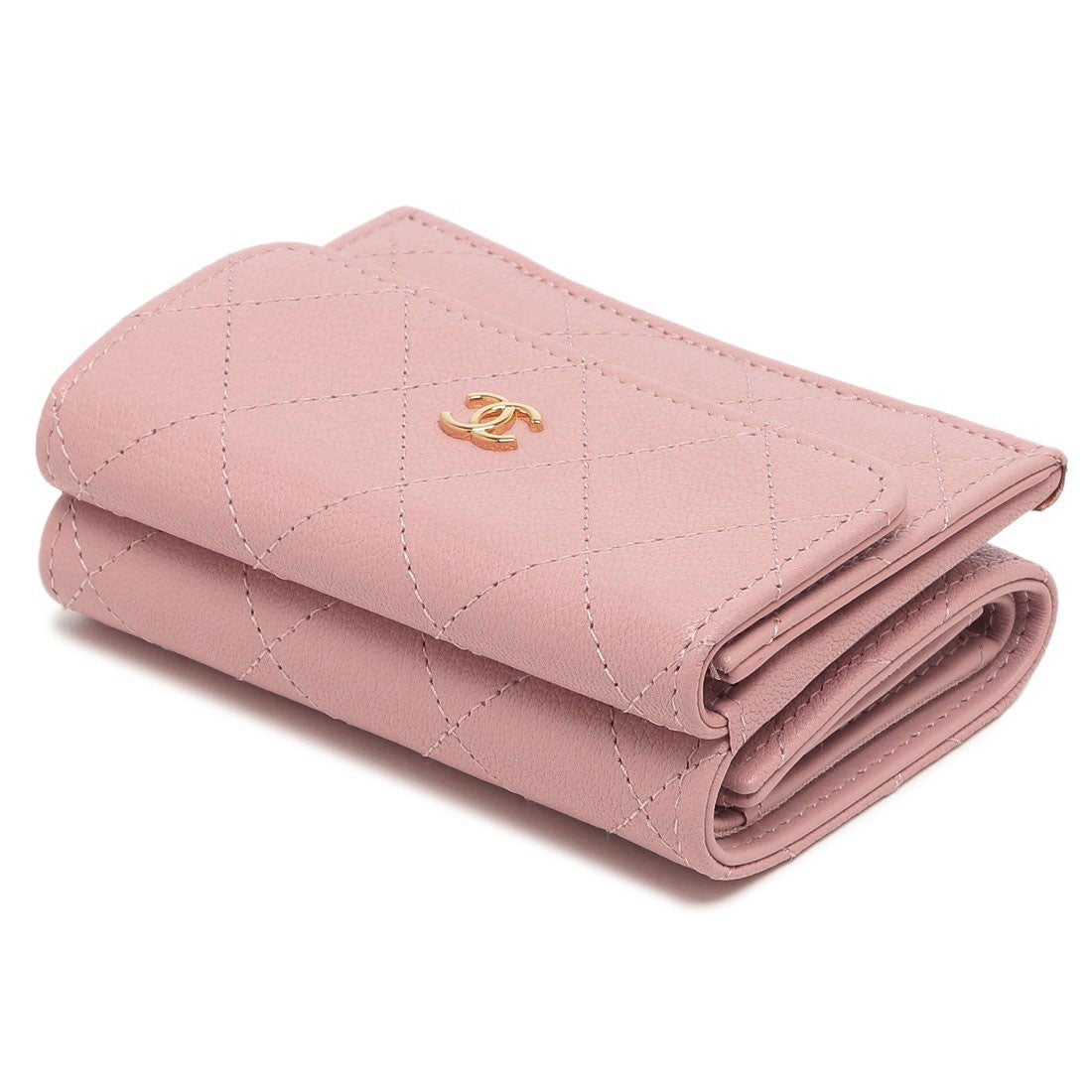 シャネル CHANEL 三つ折り財布 マトラッセ キルティング ミニ財布 CC