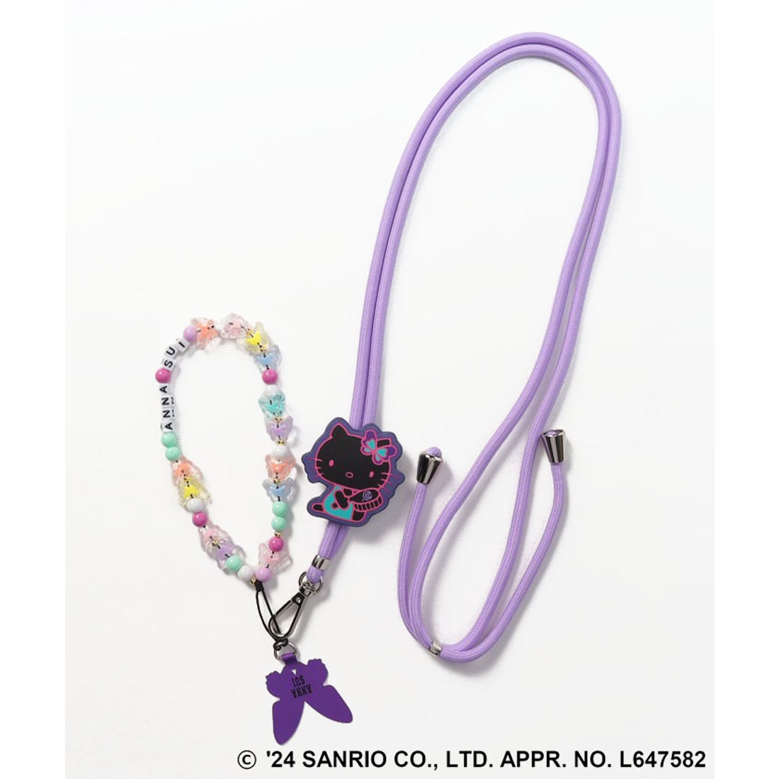 ANNA SUI HELLO KITTY 50th スマホストラップ ラベンダー -人気