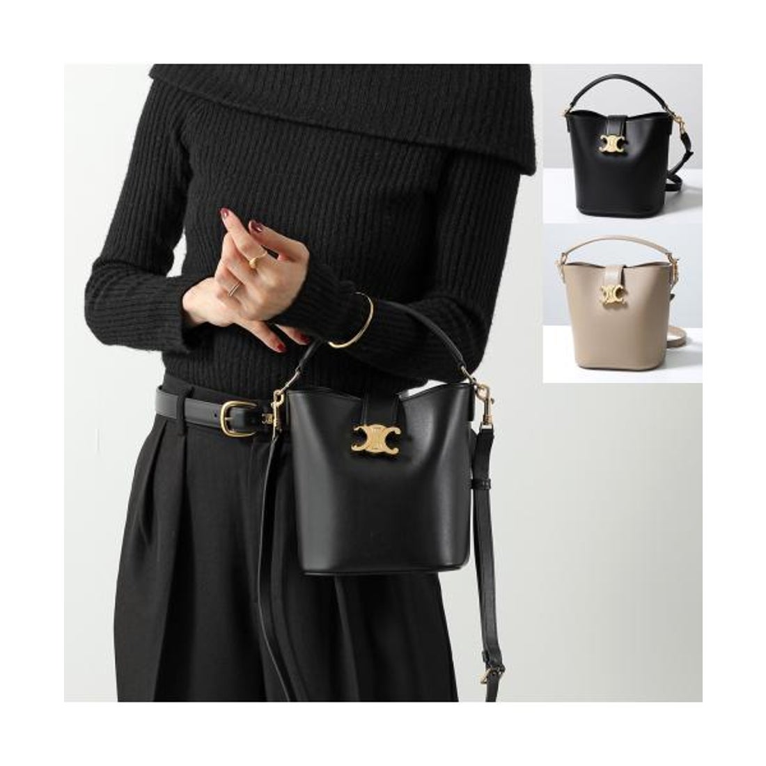 セリーヌ CELINE CELINE ハンドバッグ Small Bucket Louise 119173FX9