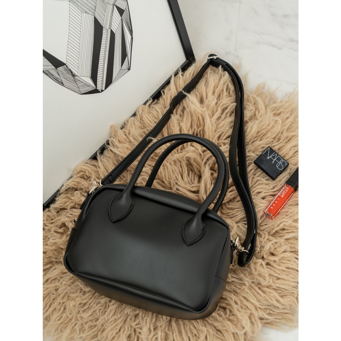 デバイスプラス DEVICE＋ フェイクレザー 2wayミニボストンバッグ