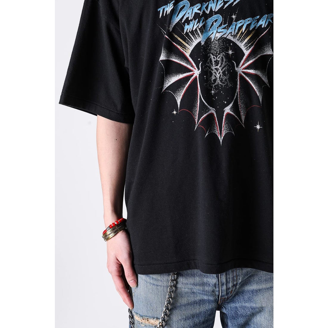 カミヤ KAMIYA “THE DARKNESS WILL DISAPPEAR” Tee T/C （BLACK