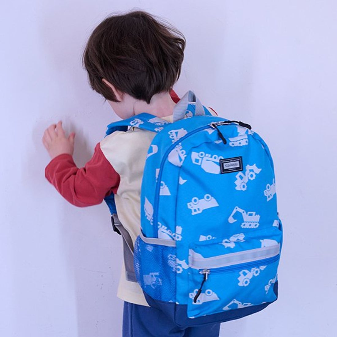 クレードスコープ kladskap 働く車総柄リュック （サックス