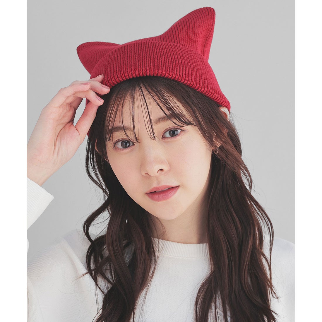 ハニーズ Honeys ネコ耳ニット帽 帽子 ニット帽 ネコ耳 ニット リブ