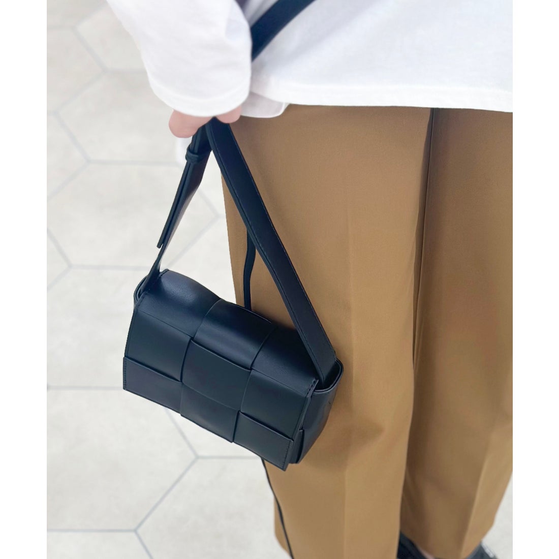 ORiental TRaffic 編み込みショルダーバッグ/0213BA（GREEN） -靴