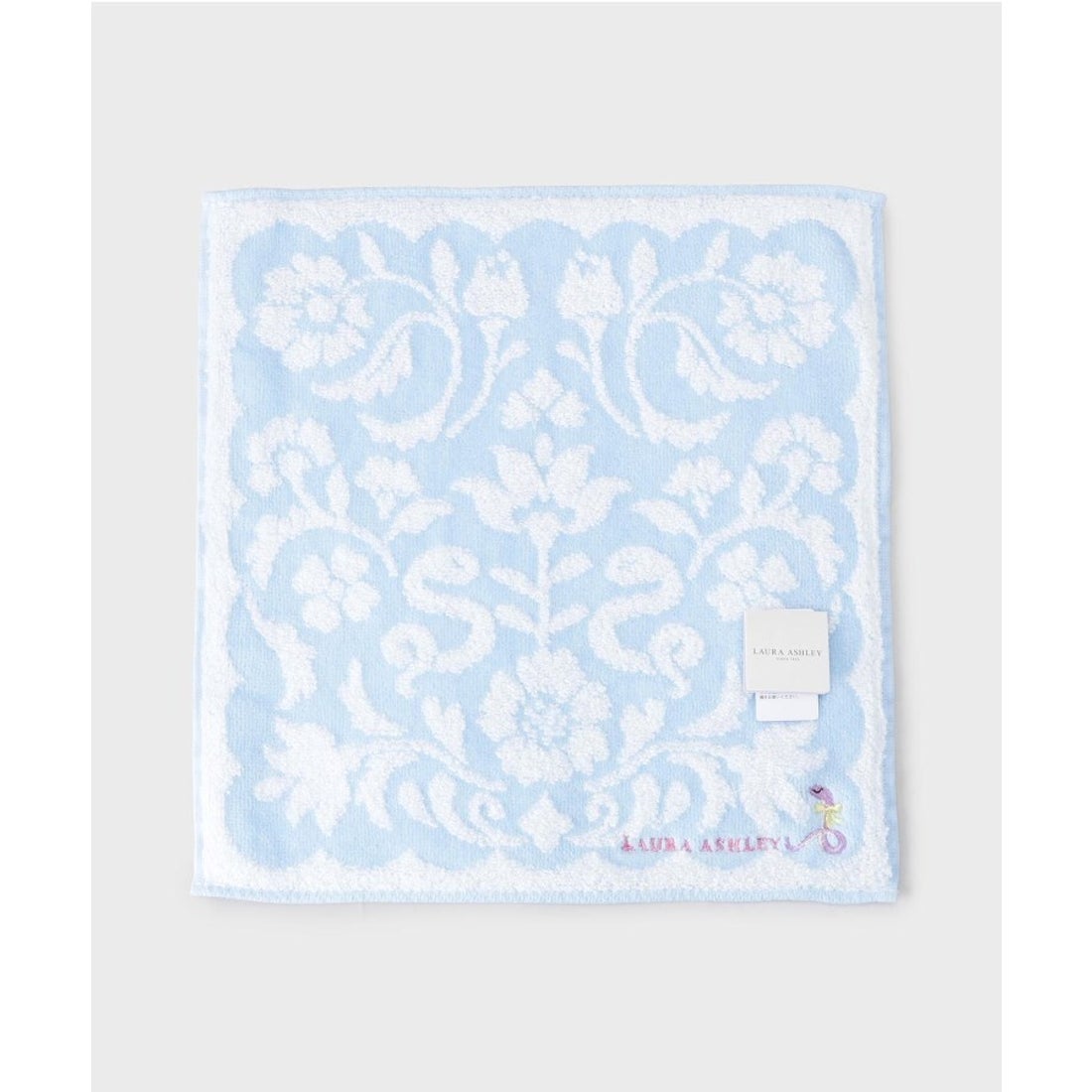 ローラ アシュレイ LAURA ASHLEY 干支刺繍 タオルハンカチ （パープル