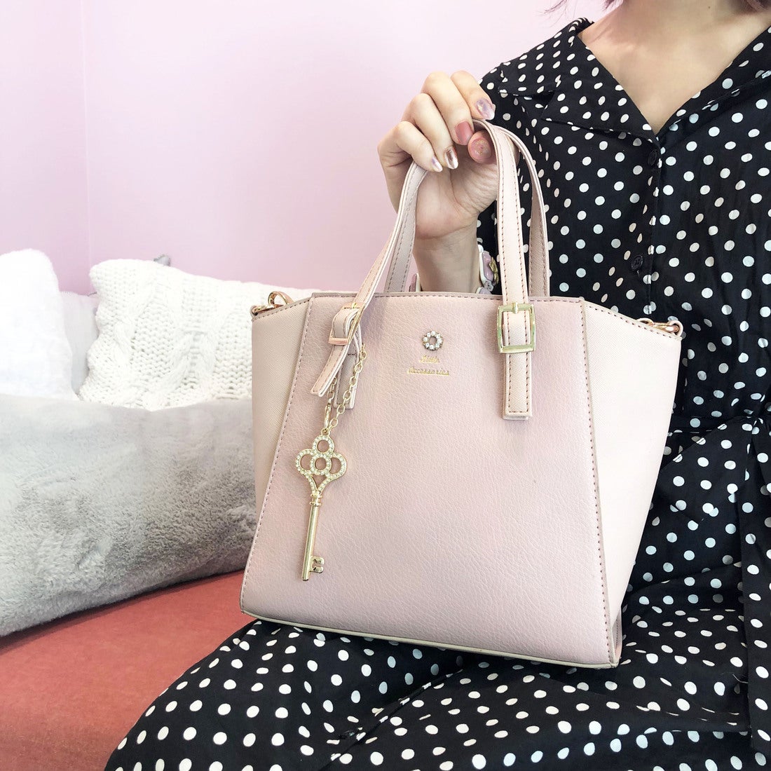 リトルアクセサリーズ LITTLE accessories 素材コンビ2WAYミニトート