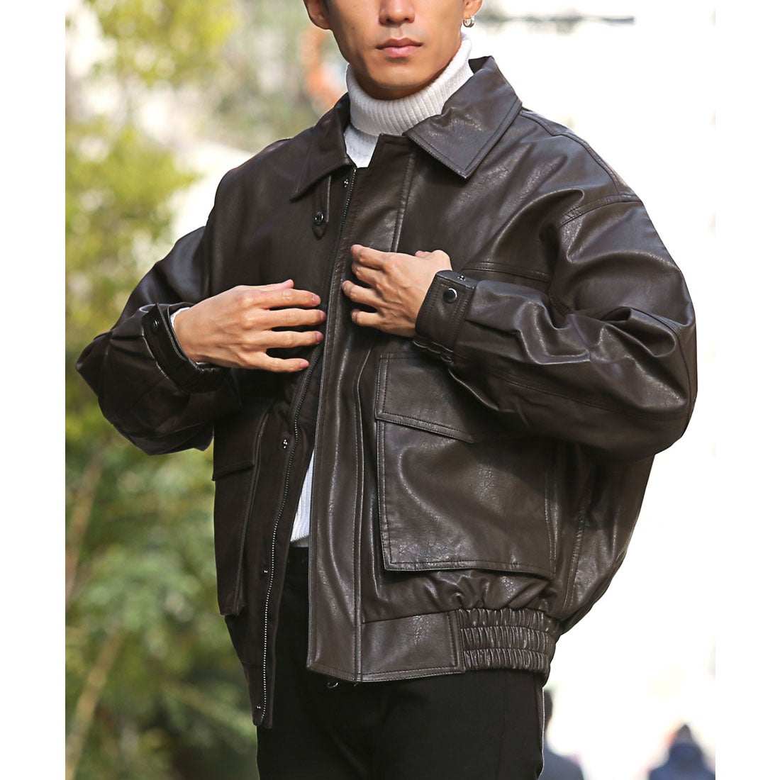 ラグスタイル LUXSTYLE A2タイプPUレザーブルゾン レザージャケット