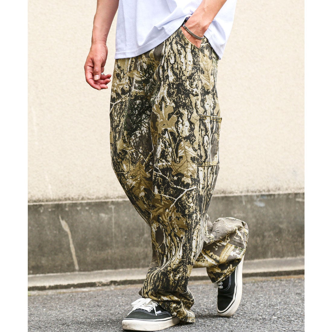 ラグスタイル LUXSTYLE リアルツリー柄デニムパンツ/ペインターパンツ