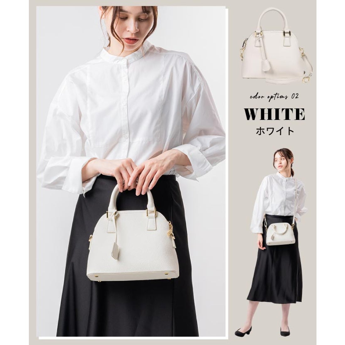 MURA シュリンクレザー ショルダーベルト付き ダブルファスナー ミニ