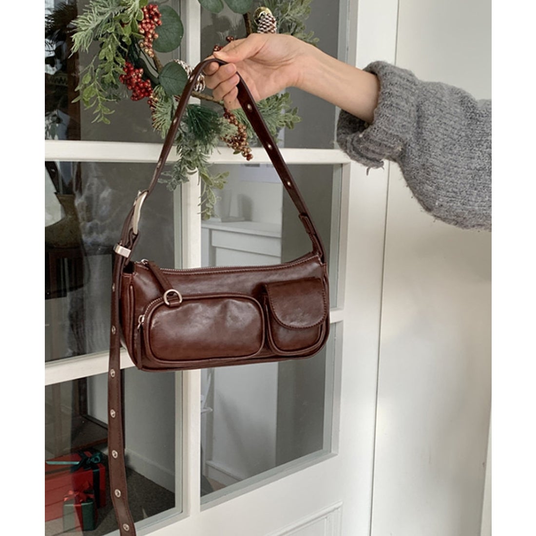 ショップニコニコ ShopNikoNiko ダブルポケット ベルトショルダー ワン