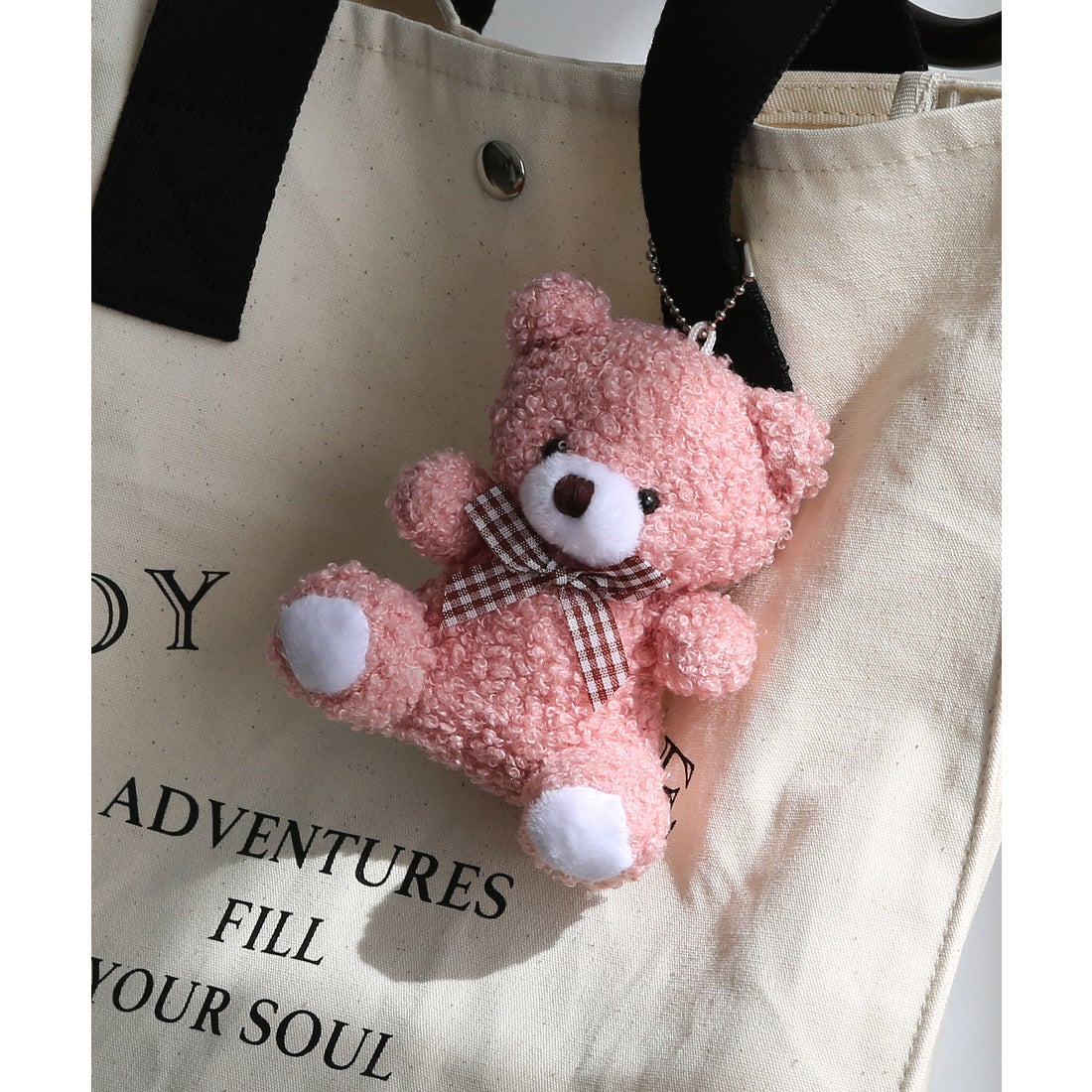 コレカラ colleca la くまのぬいぐるみキーホルダー/チャーム （ピンク