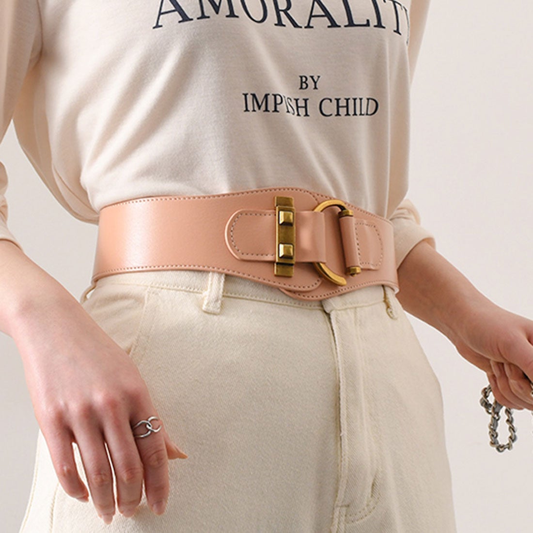 リアルスタイル REAL STYLE サッシュベルト 本革 黒 ゴム ベルト