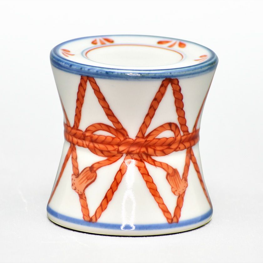 茶道具 蓋置（ふたおき） 蓋置 色絵 鼓 高野 昭阿弥 お雛様 桃の節句