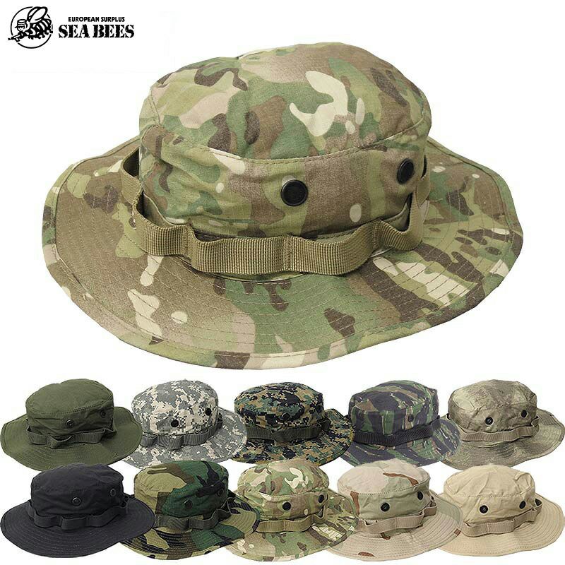 メール便可 ミリタリー リップストップ ジャングルハット 迷彩柄