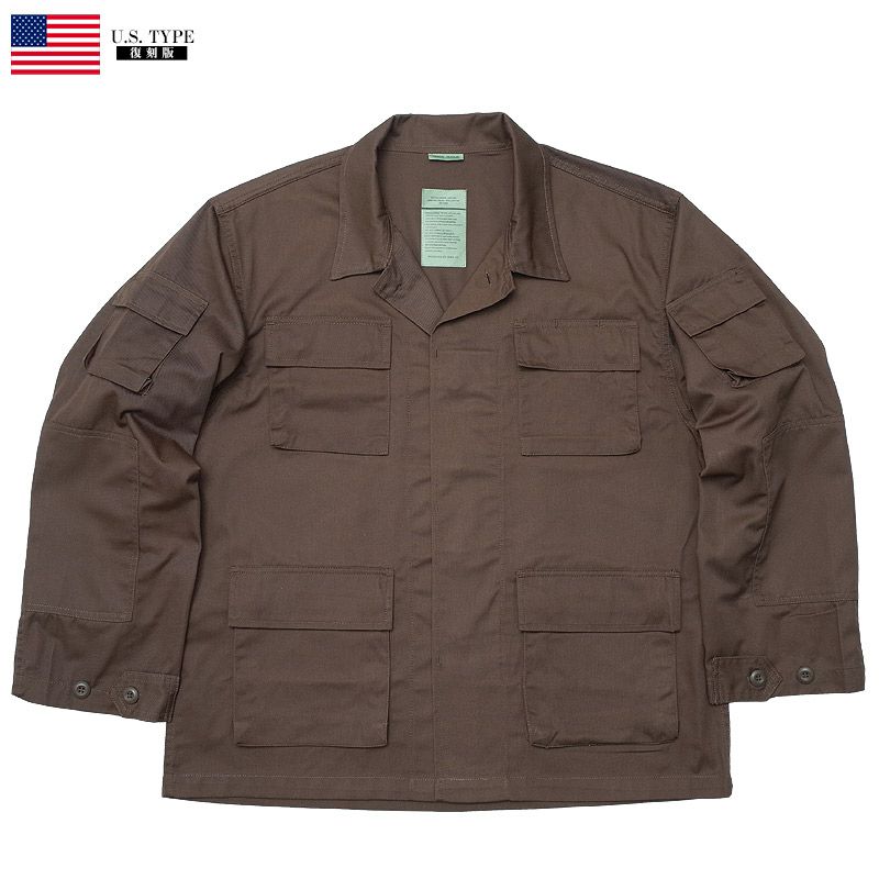 米軍タイプ BDUジャケット ブラウン JB029YN メンズ コンバット