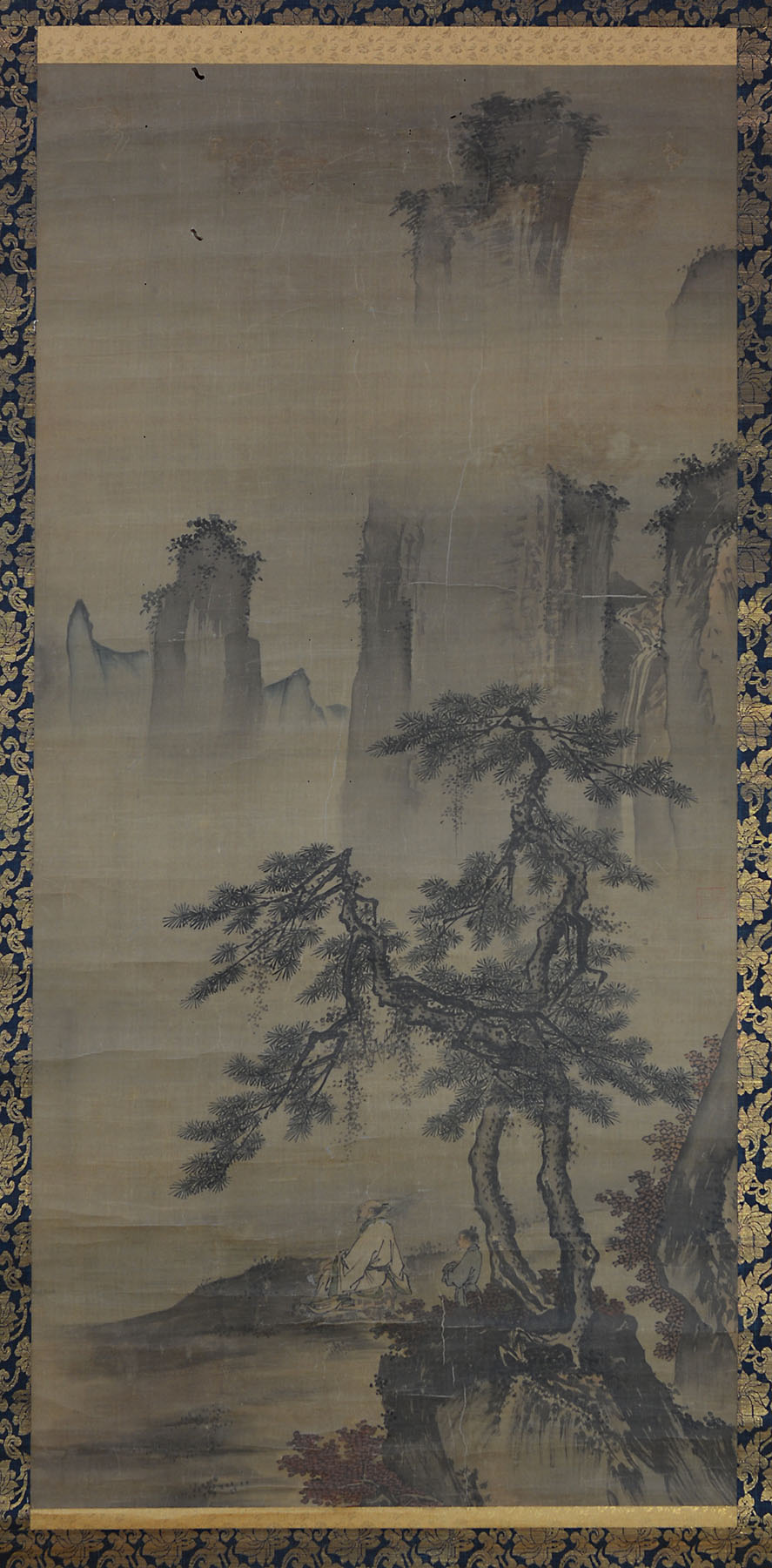 B000054-1967｜戴進｜李白観瀑図・周茂叔愛蓮図｜本間美術館所蔵作品