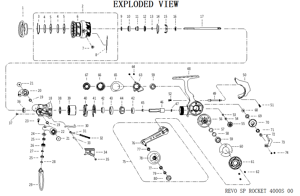 1590652 Revo SP Rocket 4000S | PureFishing Japan 製品リールパーツ