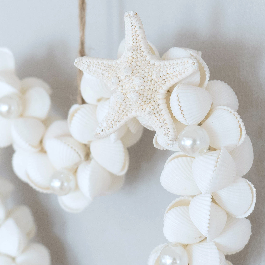 二枚貝とヒトデのリース 貝殻のハンドメイドオブジェ ハワイアン