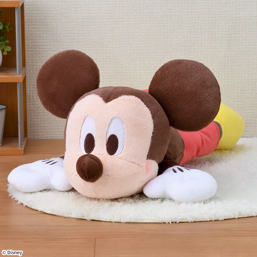 ミッキーマウス 赤いほっぺ 寝そべり LLぬいぐるみ｜プライズ・くじ