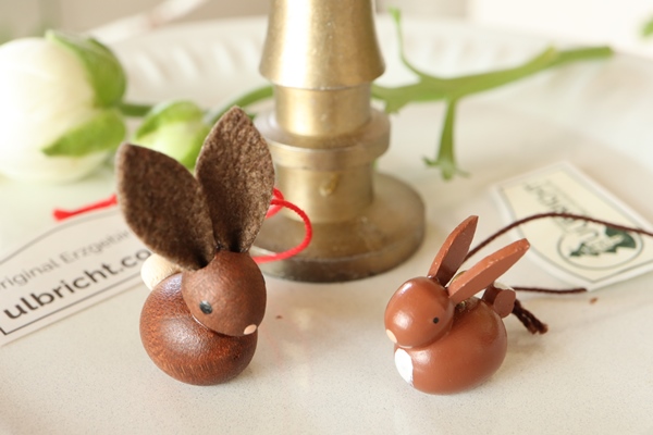 オーナメント ミニうさぎ耳布 – ドイツ・ザイフェンの木のおもちゃ seiffen