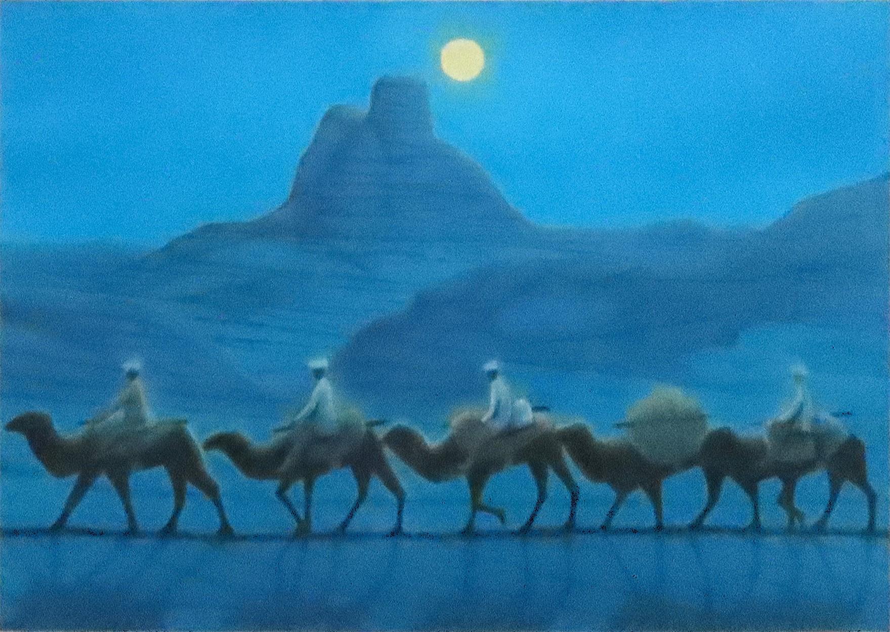 版画 「朝陽砂漠らくだ行」 | ｜正光画廊