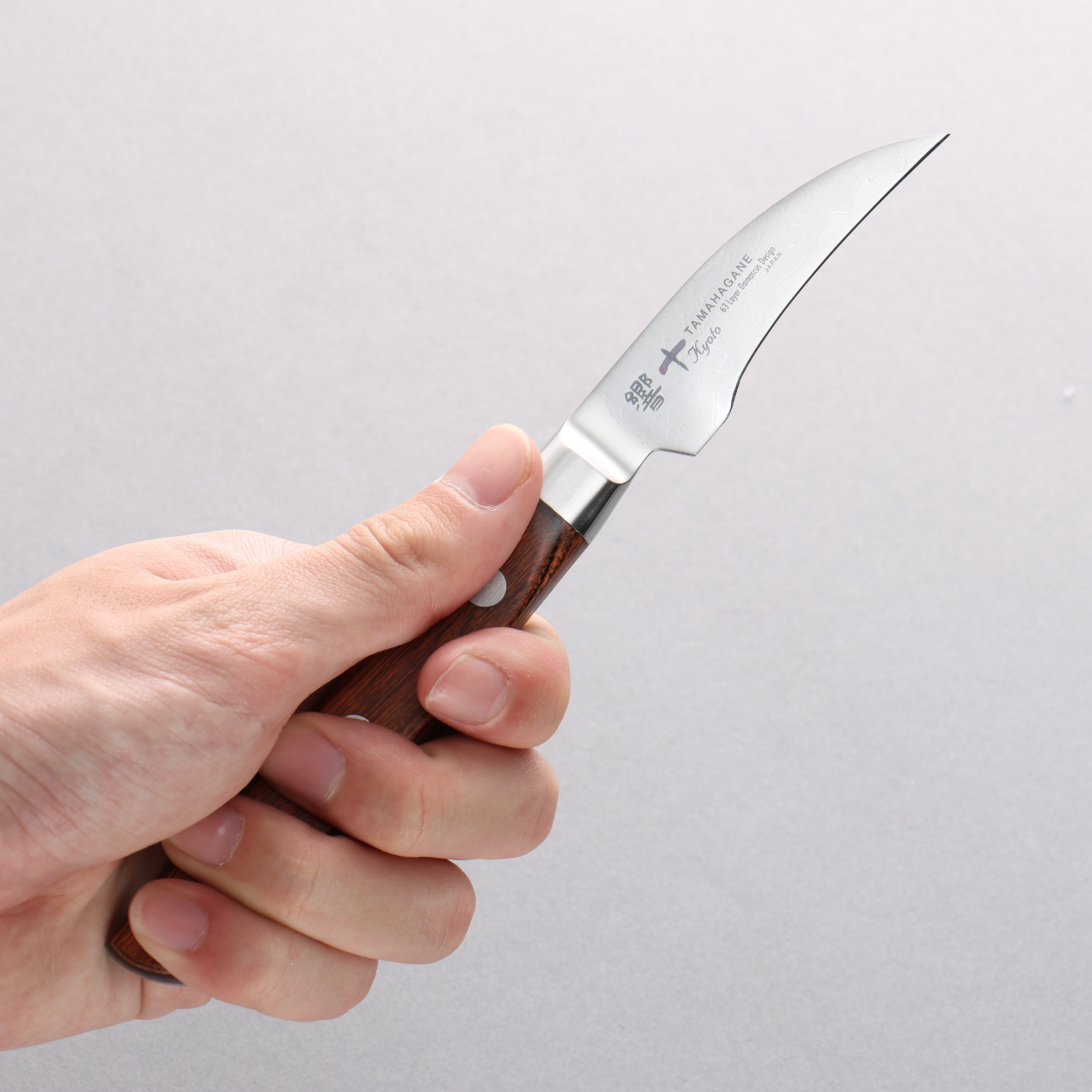 玉鋼 響十 63層 ダマスカス ピーリングナイフ 70mm KP-1110 – 清助刃物