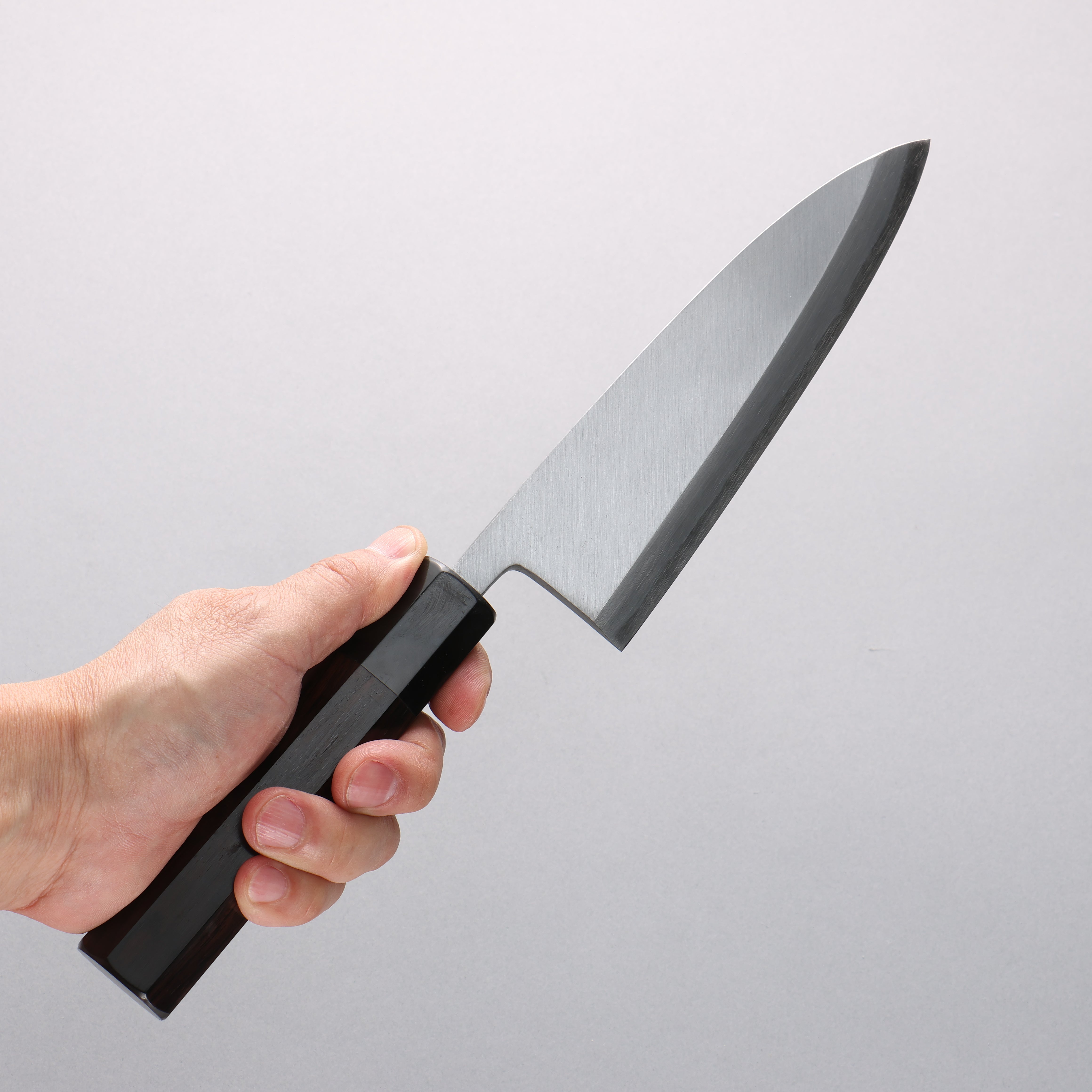 源 昭忠 青ニ鋼 相出刃 165mm 黒檀 (口輪：黒水牛)柄 – 清助刃物 Japan