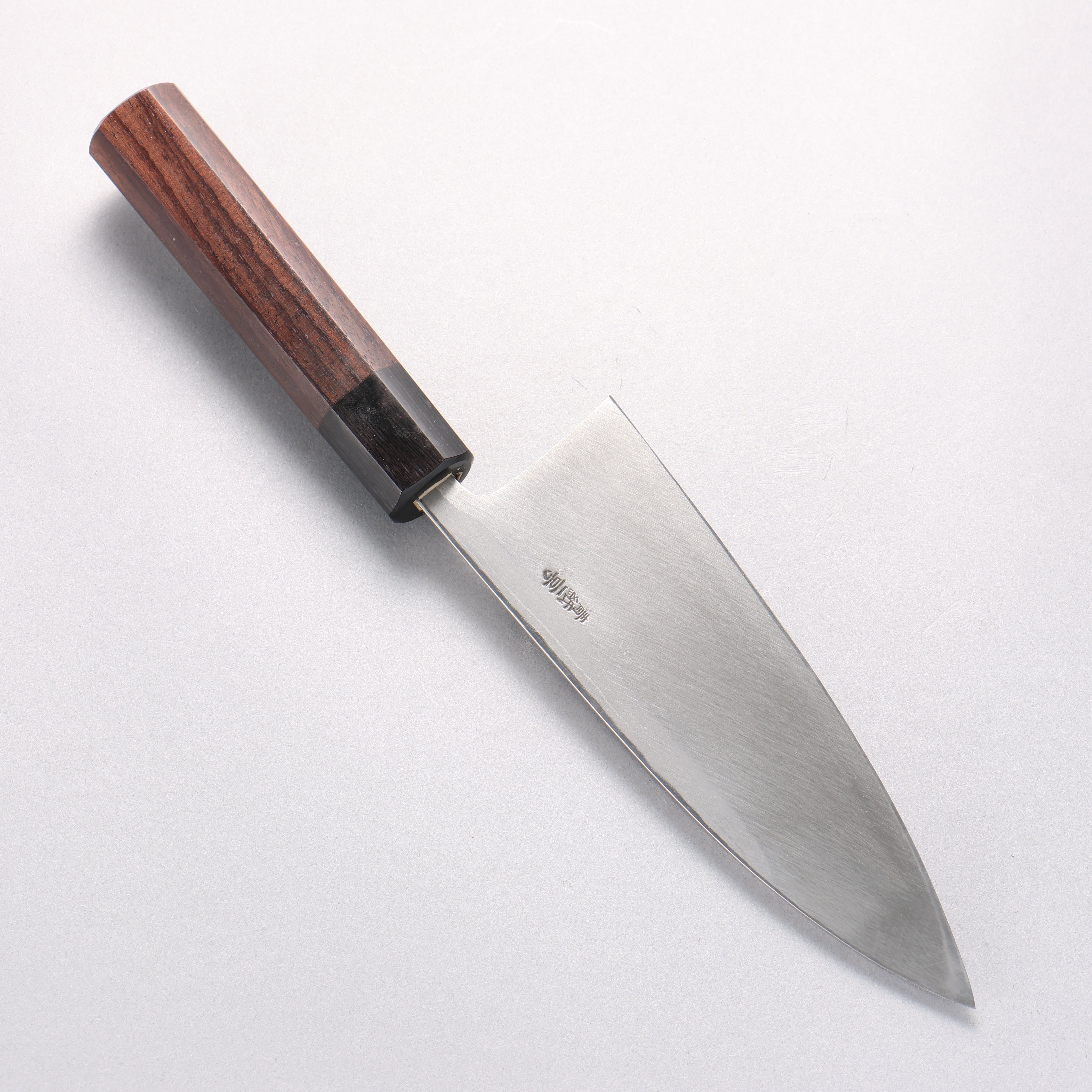 北岡 英雄 青ニ鋼 ダマスカス 出刃包丁 165mm 紫檀柄 – 清助刃物 Japan