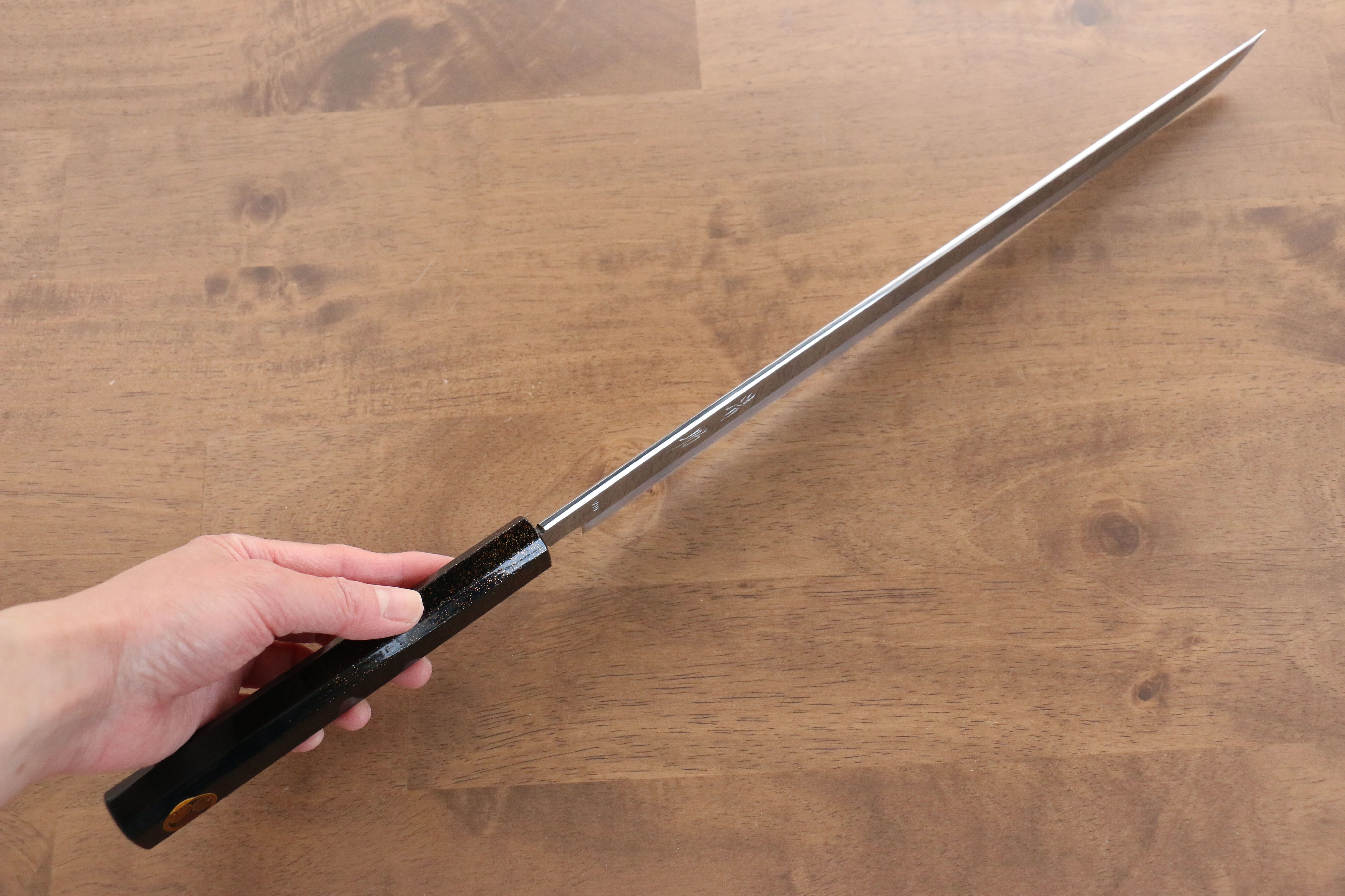 清助 V金10号 先丸蛸引包丁 330mm 樫漆家紋柄 – 清助刃物 Japan