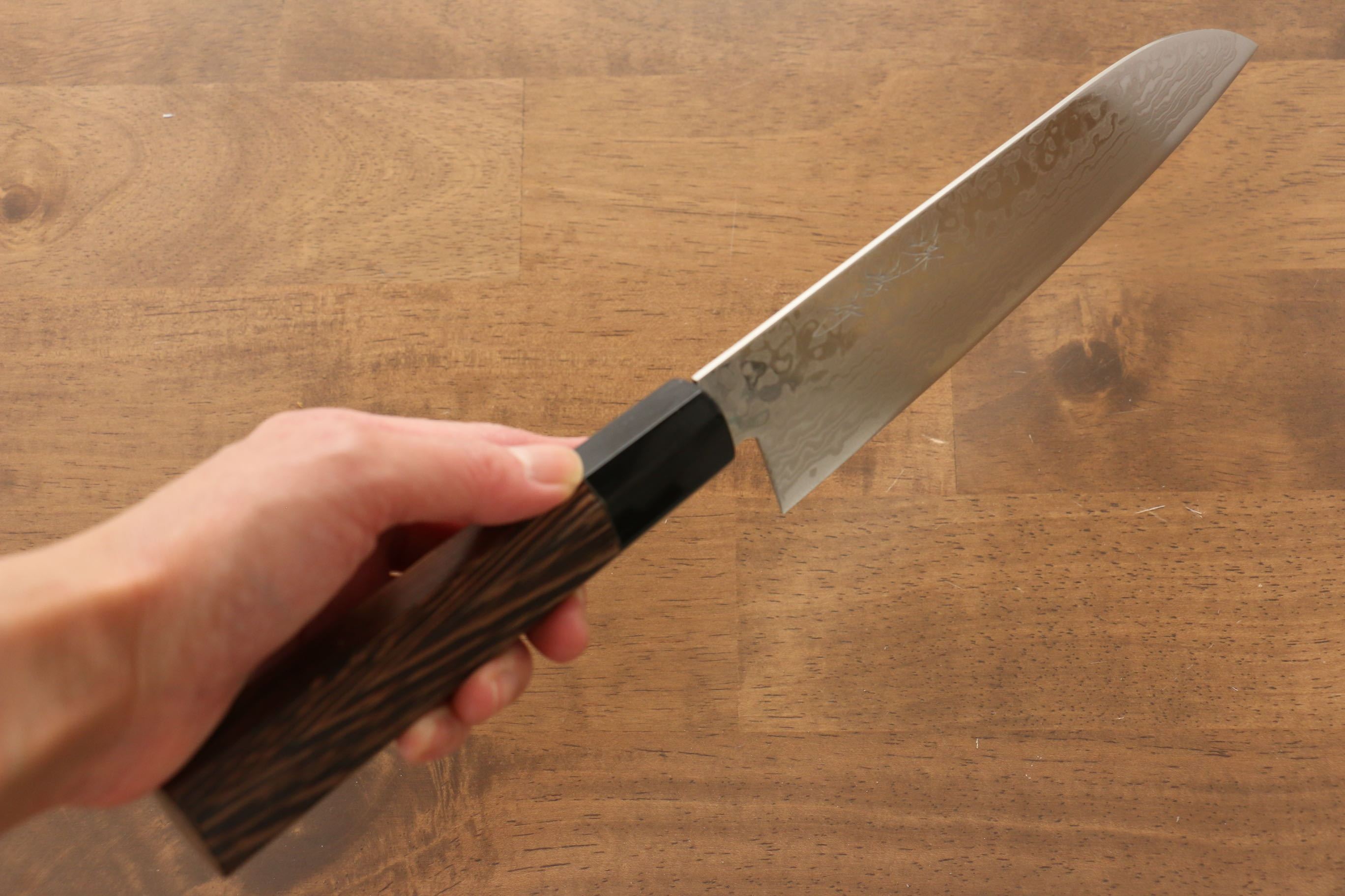 堺 孝行 銀河 ZA-18 ダマスカス 三徳包丁 180mm ウェンジ柄 – 清助刃物