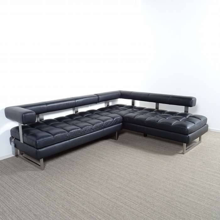 KELVIN GIORMANI ケルビンジョルマーニ ISOLA カウチソファ 黒本革