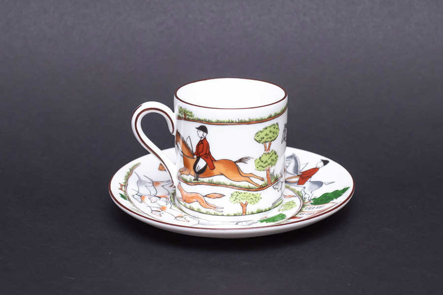 ウェッジウッド ハンティングシーン デミタスカップ＆ソーサーを