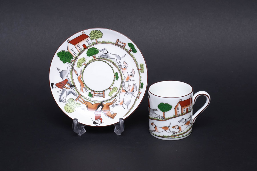 ウェッジウッド ハンティングシーン デミタスカップ＆ソーサーを