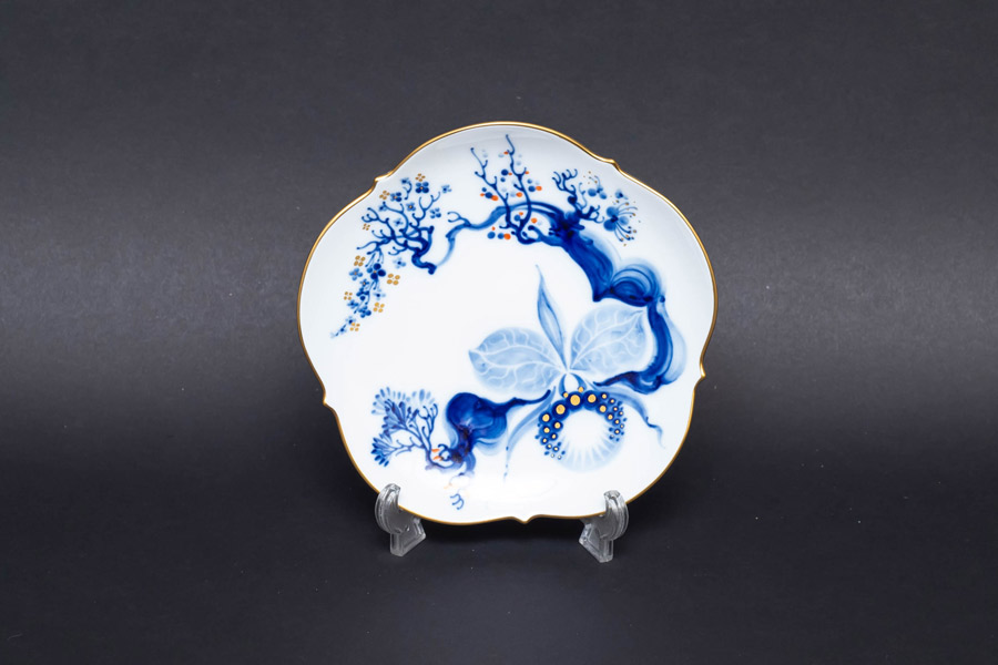 マイセン ブルーオーキッド（レッド＆ゴールド） プレートセットを