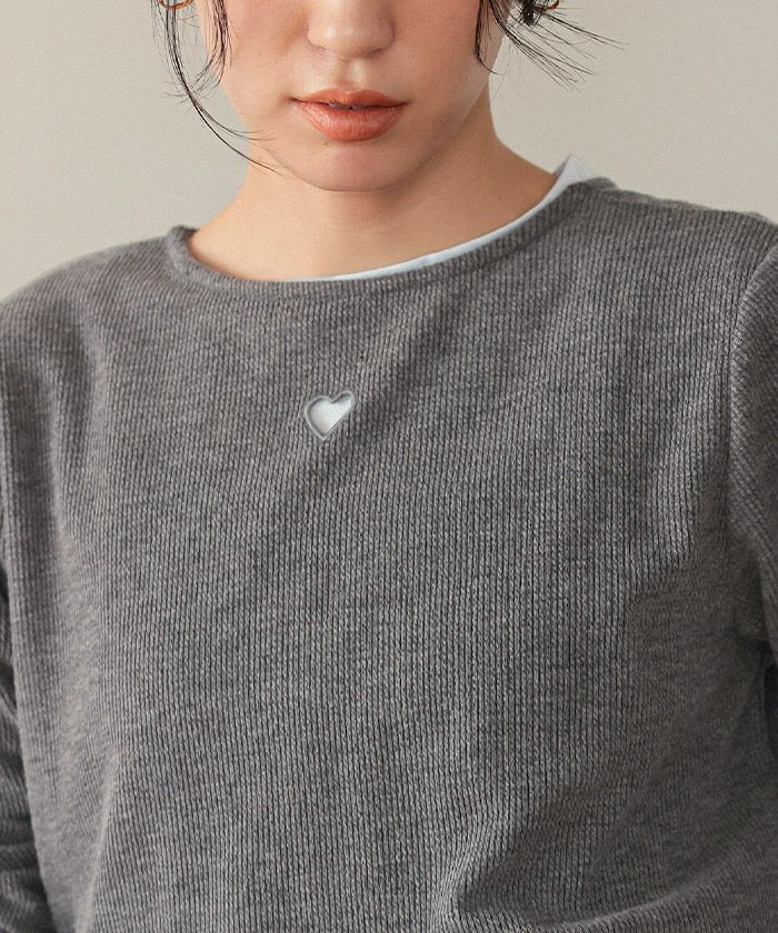 ハートカット刺繍前後2wayカットソー | titivate