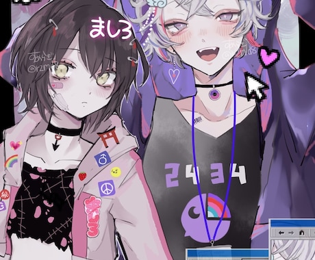 オリキャラ、歌ってみたや配信の静止画など♡描きます ネオかわいい