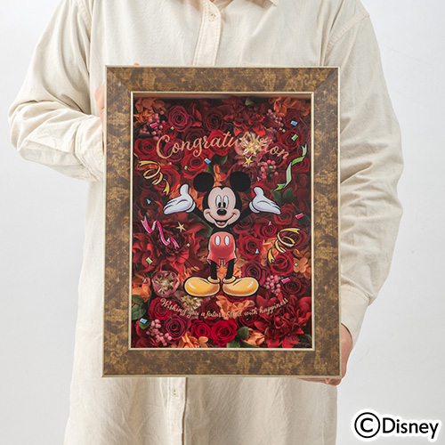 ディズニー フラワーフレームアート「Congratulation（ミッキーマウス