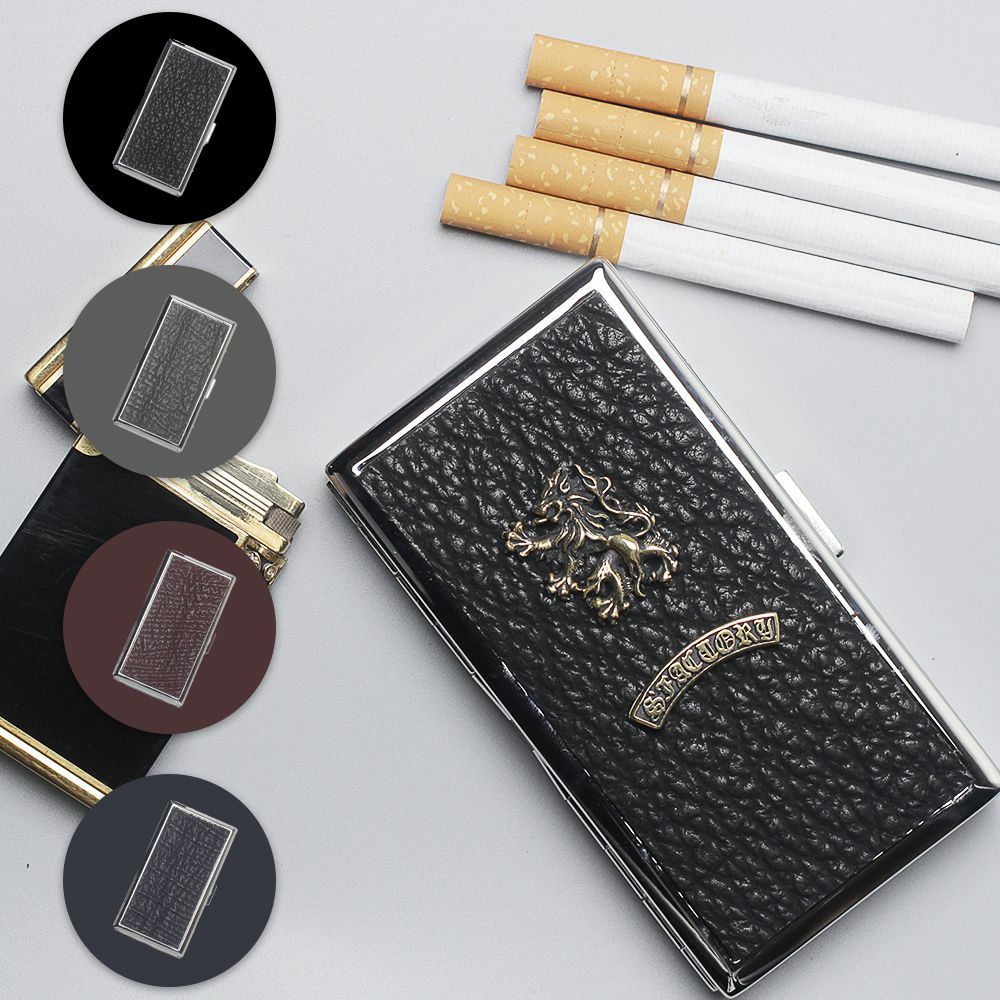 メタルシガレットケース 12本タイプ シャークレザー（サメ革）│メンズ